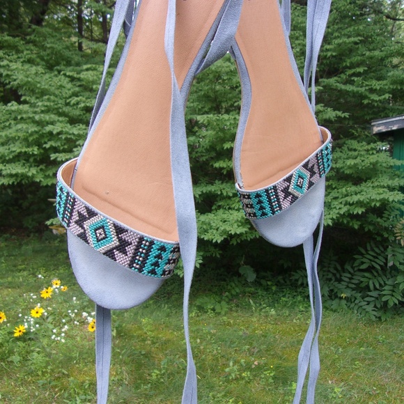 Mossimo Supply Co. Shoes - Blue Beaded Sandals Mossimo Supply Co. Shoes - Blue Beaded Sandals